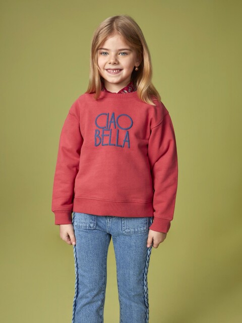 Sudadera Con Print Naranja