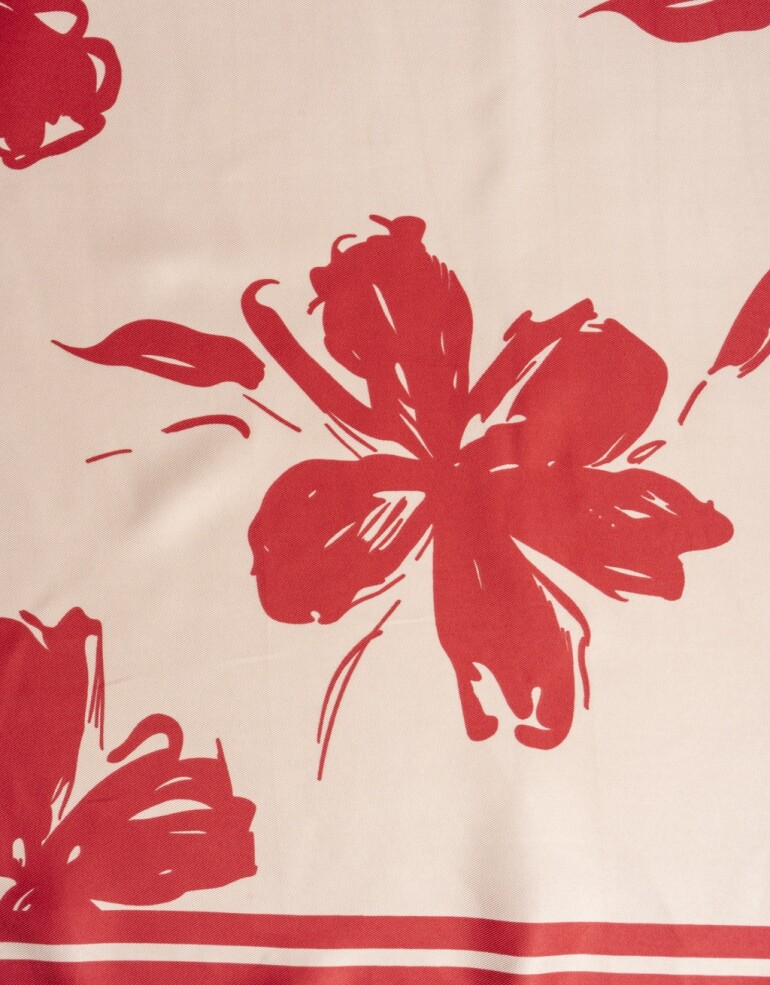 Pañuelos Raso Estampados Varios: Animal Print/Rayado/Flores Pañuelo Estampado Flores Bicolor - Combinacion Bicolor
