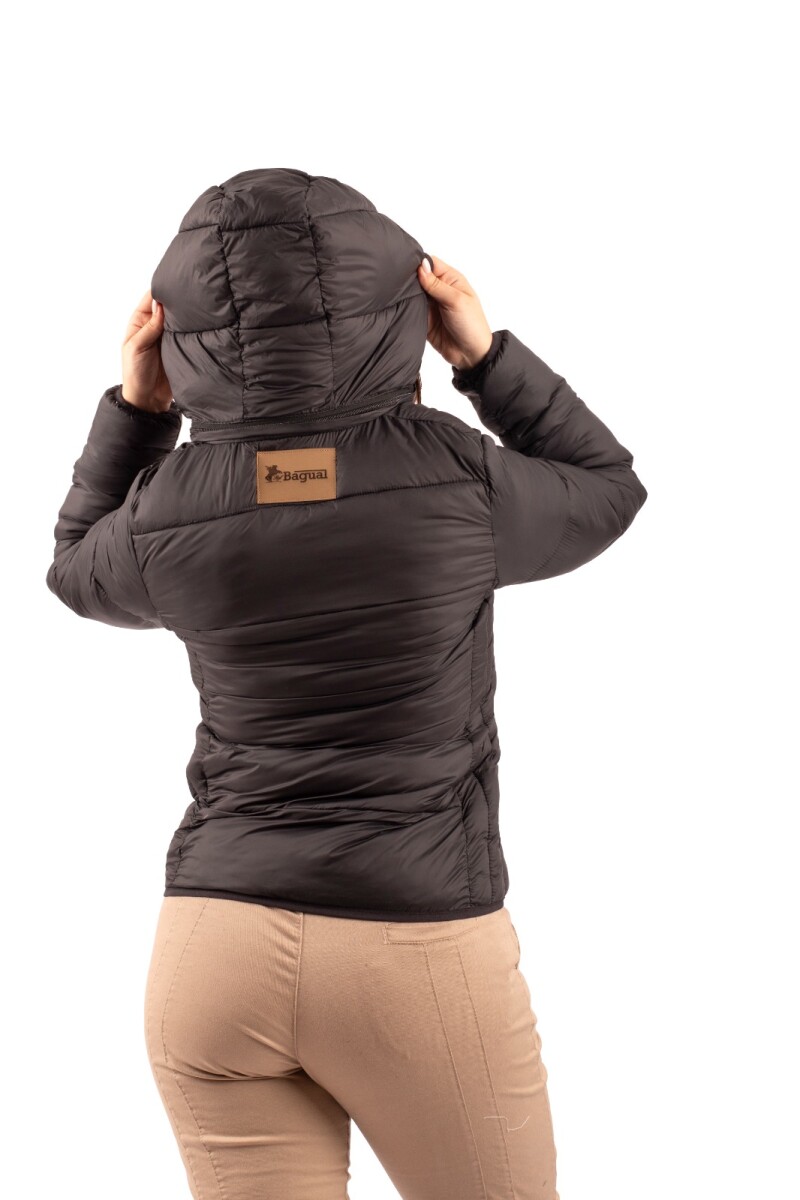 Campera Nylon Inflada Dama - Negro 