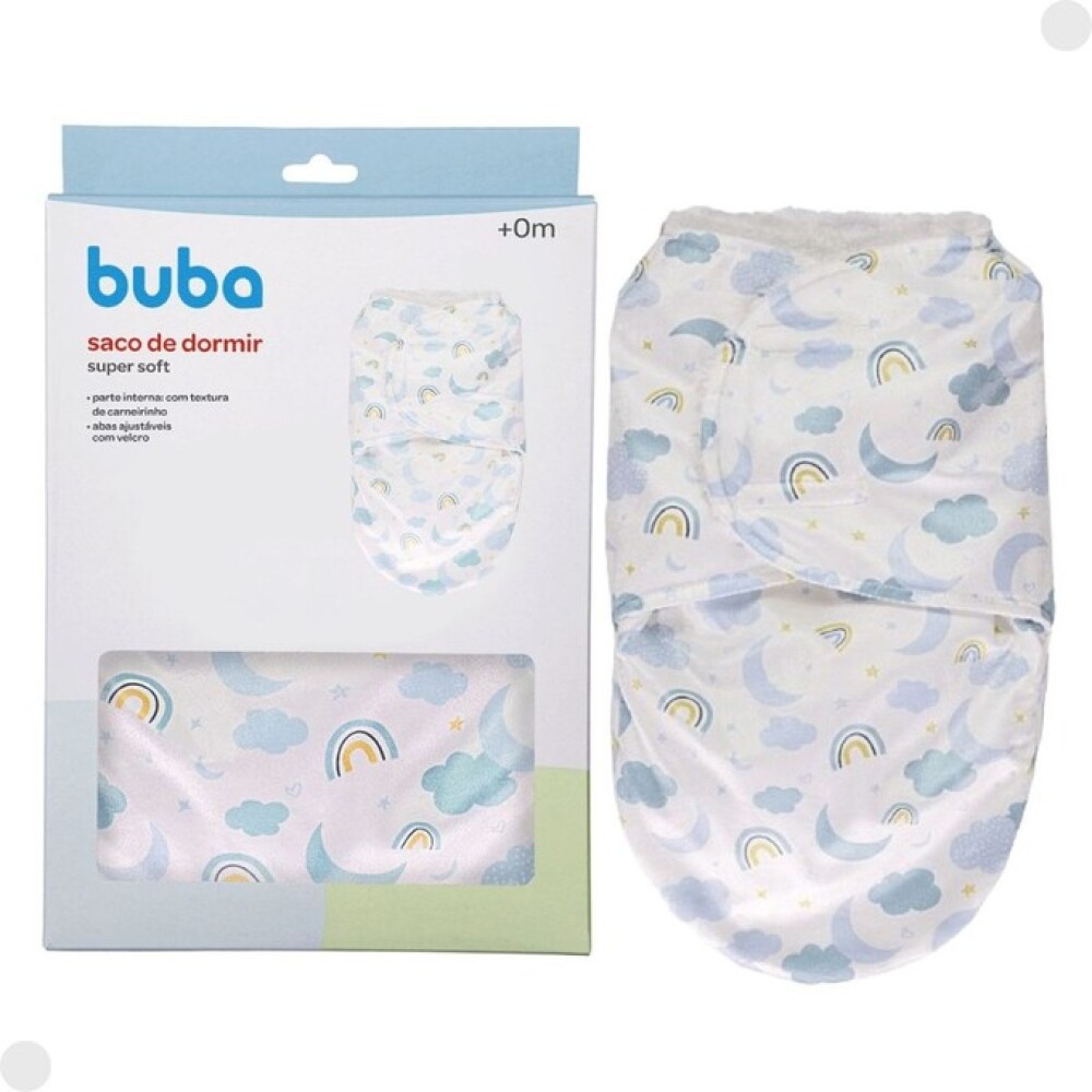 Sobre swaddle de dormir BUBA para bebe celeste
