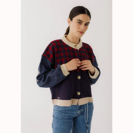 Cardigan Rombos Azul