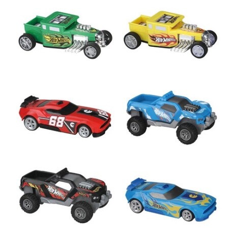 Auto a fricción Hot Wheels Pull Back Racers 13cm Negro