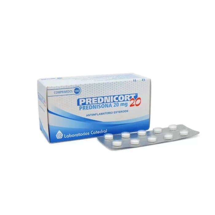 PREDNICORT 20 MG. COMP CJ X 10 TIRAS única