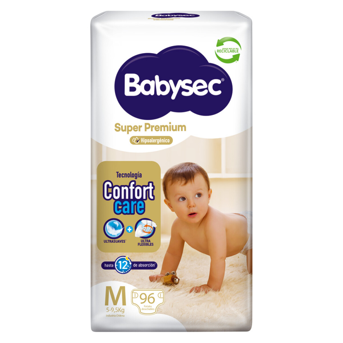 Pañales Babysec Super Premium M 96 Unidades 