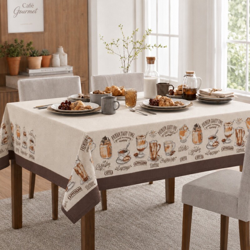 Mantel Cuadrado Karsten Dia a Dia 1.40x1.40cm Cafe Gourmet