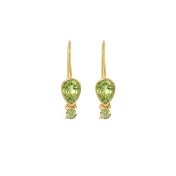 Caravanas Noel-Plata rodinada con micra oro 18k-Piedra Peridoto-CA2016 conpiedra