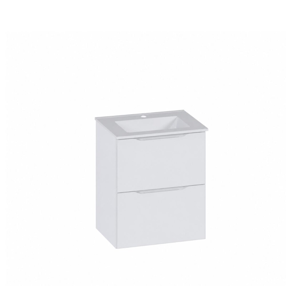 Mueble de baño suspendido Malva Blanco 60cm bacha loza Mueble De Baño Suspendido Malva Blanco 60cm Bacha Loza
