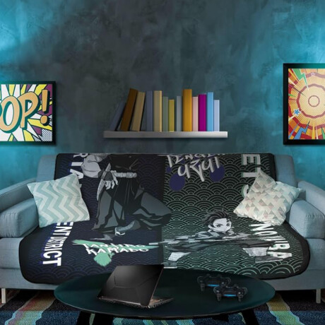 Manta Demon Slayer Blanket - Tanjiro & Tengen Manta Demon Slayer Blanket - Tanjiro & Tengen