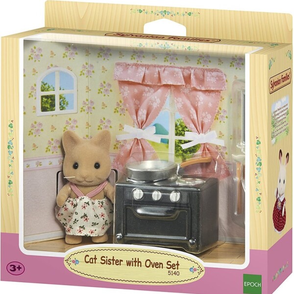 Sylvanian Families Hermana Gato Con Horno Juguete Niños Sylvanian Families Hermana Gato Con Horno Juguete Niños