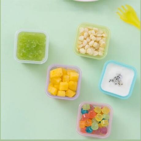 Set x4 contenedores cuadrados apilables Multicolor