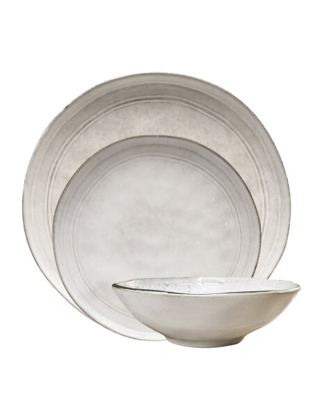 PLATO DE MESA D27CM BLANCO BORDE GRIS PLATO DE MESA D27CM BLANCO BORDE GRIS