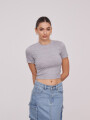 Remera Flored Gris Melange Medio