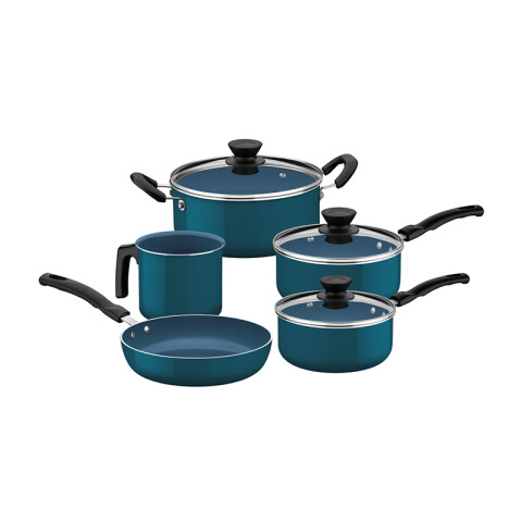 Batería de cocina cerámica azul 5 piezas "EVORA" TR5483