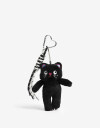 Llavero Cozy Bag Charm Gato De Peluche - Negro
