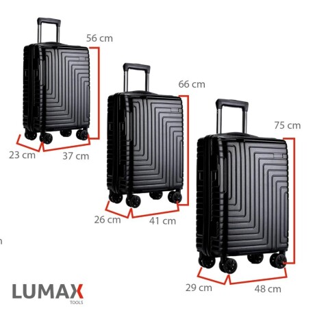 Set de 3 Valijas de Mano Rígidas Negro
