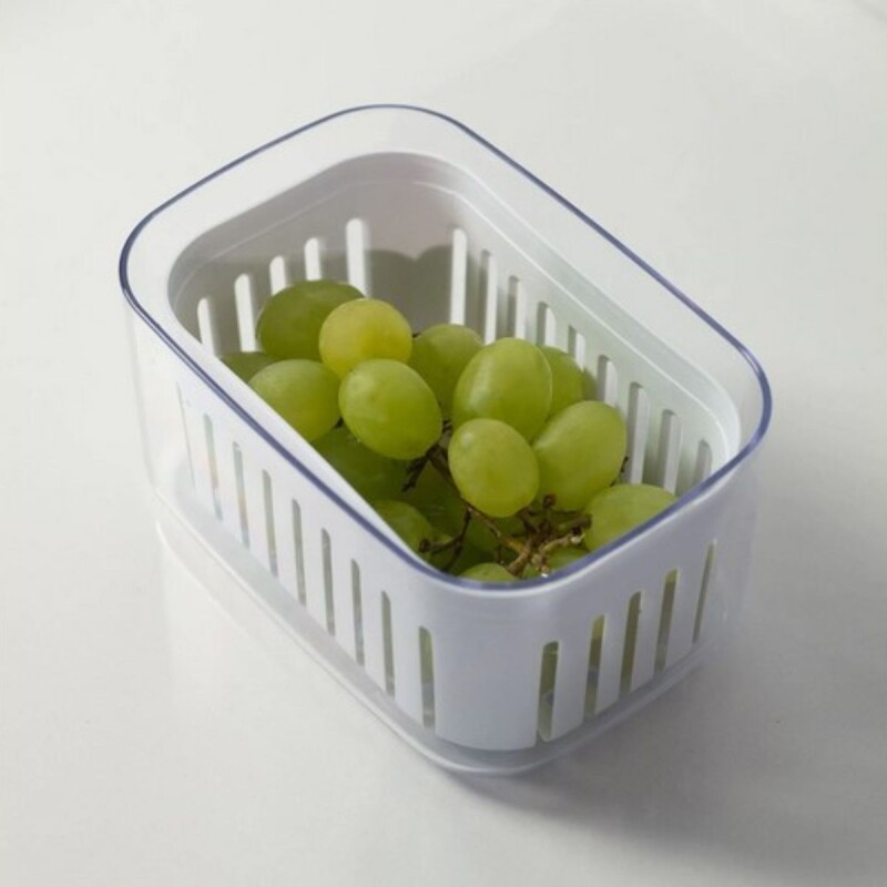 Organizador de heladera con Cesta transparente 0,65 Lts OU Organizador De Heladera Con Cesta Transparente 0,65 Lts Ou
