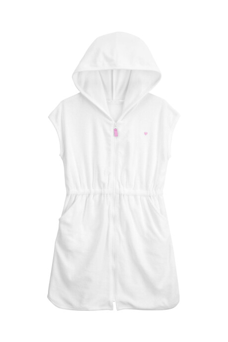 Bata de algodón con capucha blanca. Talles 6-8 Bata de algodón con capucha blanca. Talles 6-8
