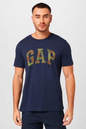 Remera Logo Gap Manga Corta Hombre Tapestry Navy V2