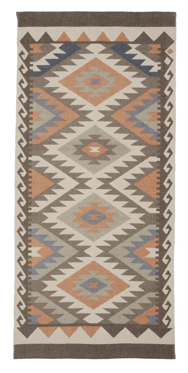Alfombra REINROSE 65x140 rombos colores - Multicolor 