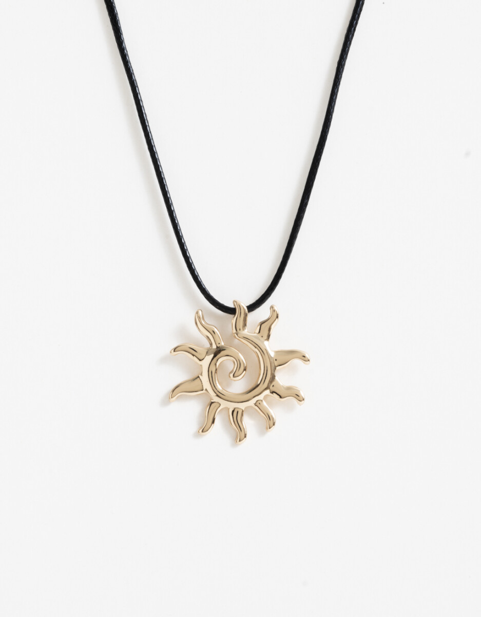 Collar Cordón Sol Bañado En Oro 