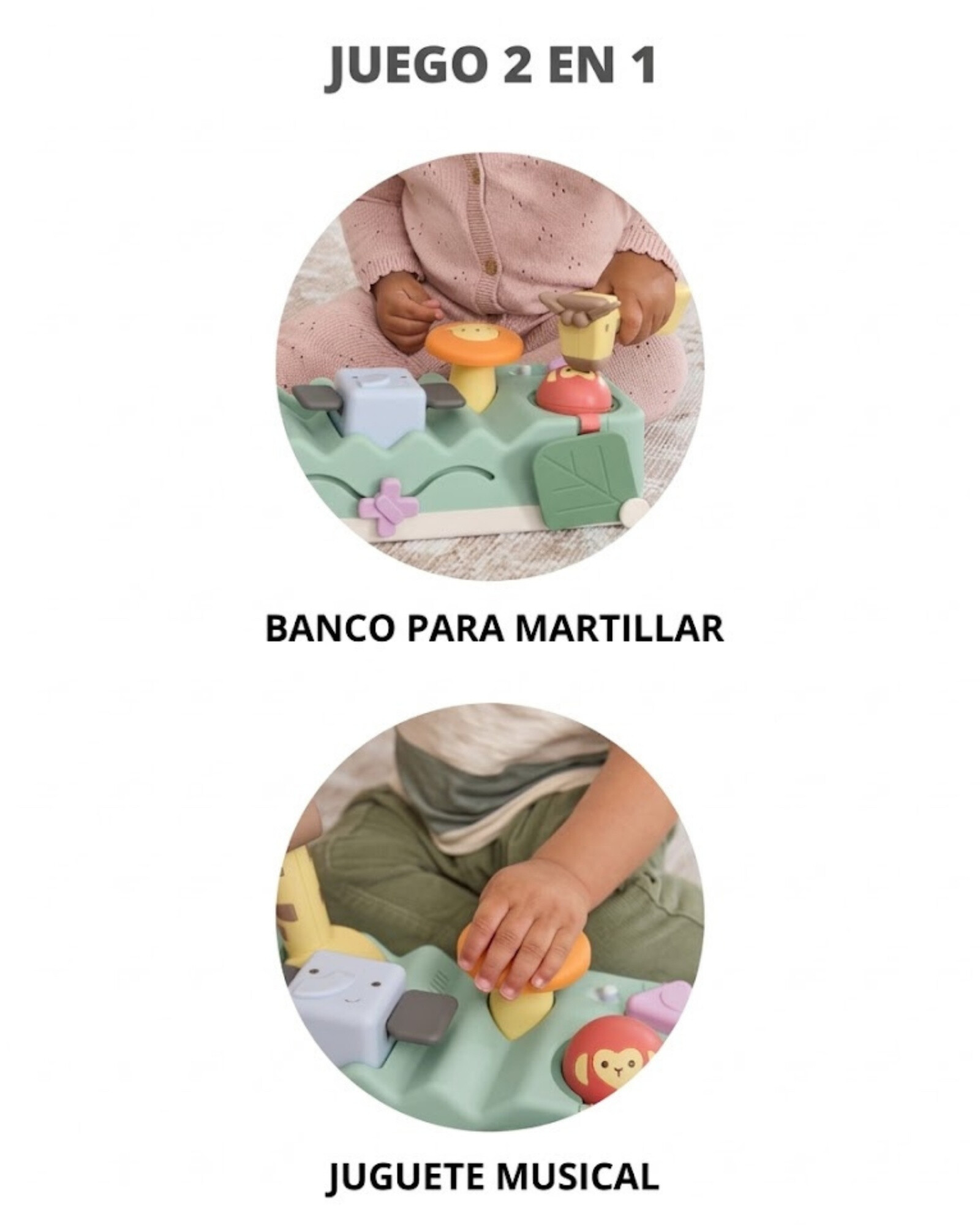 Juguete didáctico musical con martillo y luces Sin color