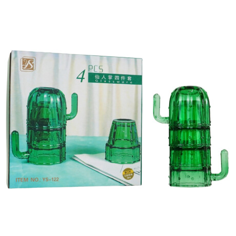 Set de 4 tazas apilables cactus Set de 4 tazas apilables cactus