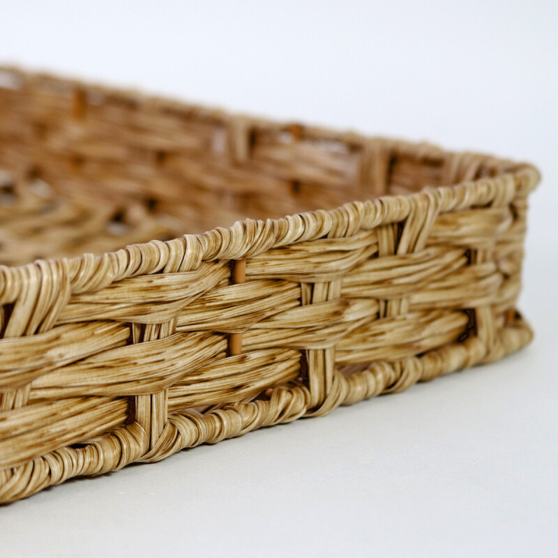 CESTA RECT SIMIL RATAN BEIGE GDE Unica