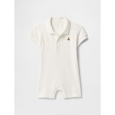 PIQUE POLO SHORTIE NEW OFF WHITE