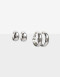 Aros Argollas Set Metal Set De Argollas Bold - Plateado Rodio