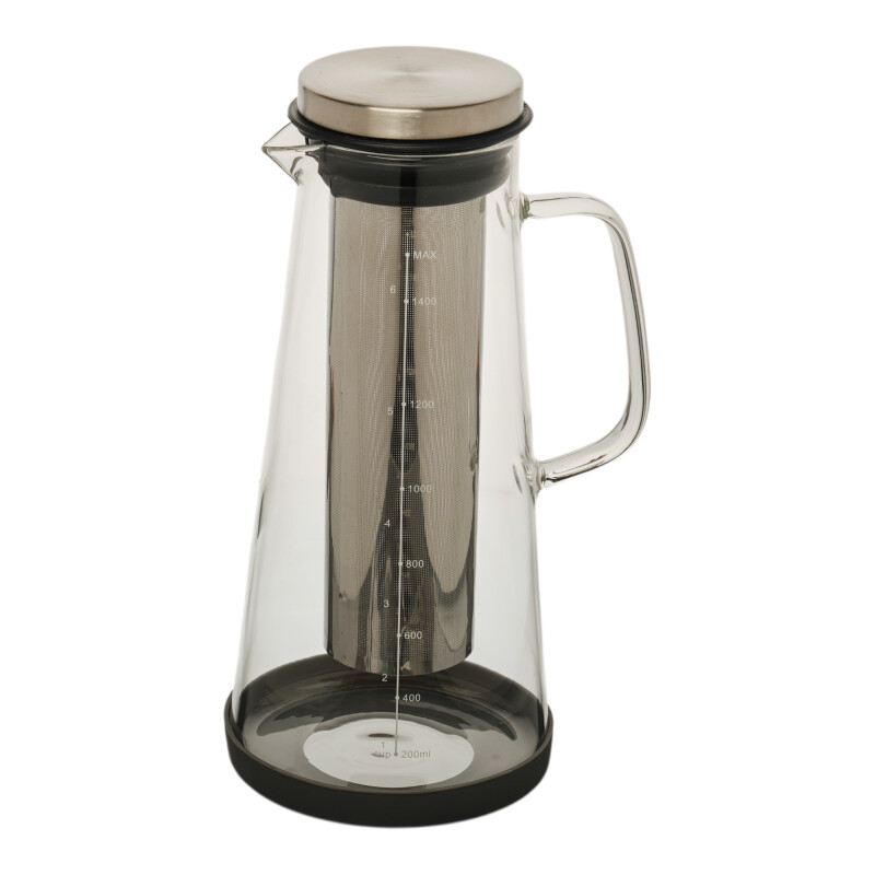 Cafetera Cold Brew de Vidrio Borosilicato 1.5L con Filtro Inoxidable Sin Color