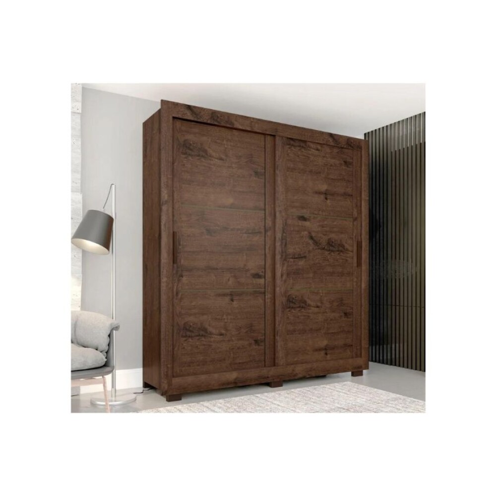 Ropero Titanium 2 Puertas Corredizas Oscuro