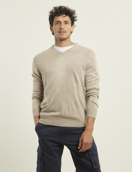 470313 SWEATER V HARRINGTON URBAN Beige Melange