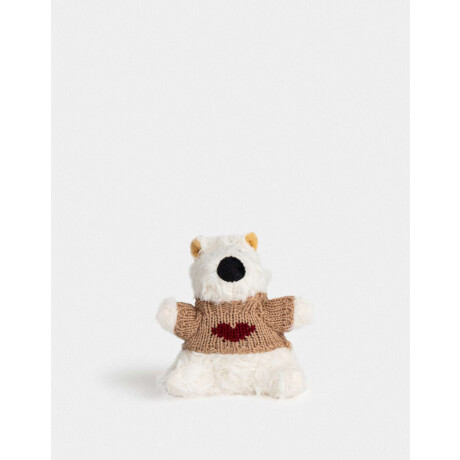 Llavero Y Charm De Perrito Con Sweater Blanco Crema