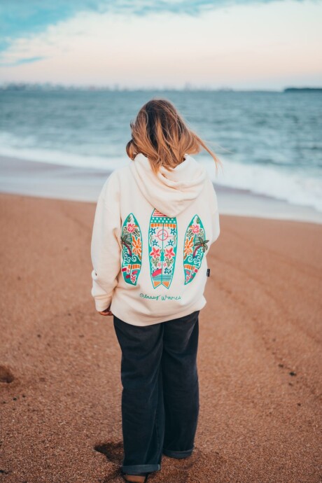 Hoodie Mahalo Bordado / Crudo U