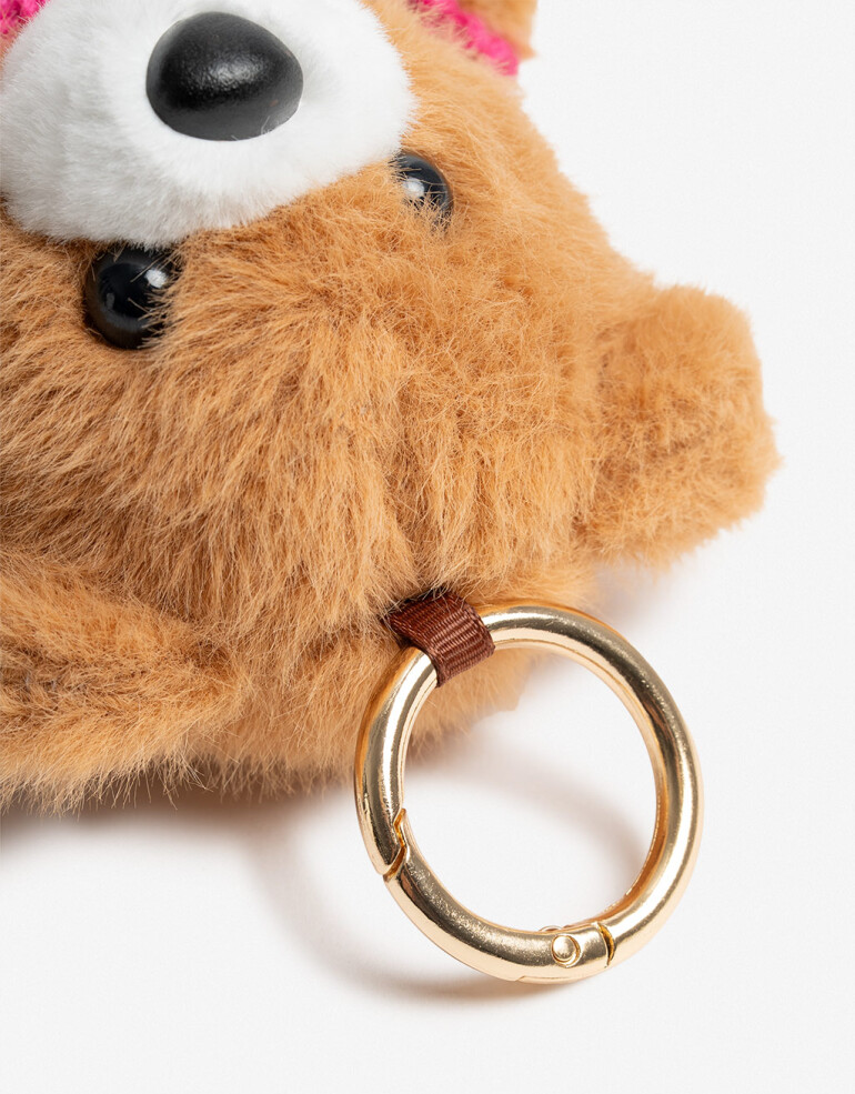 Llavero Cozy Llavero Y Bag Charm Peluche Oso - Combinacion Bicolor