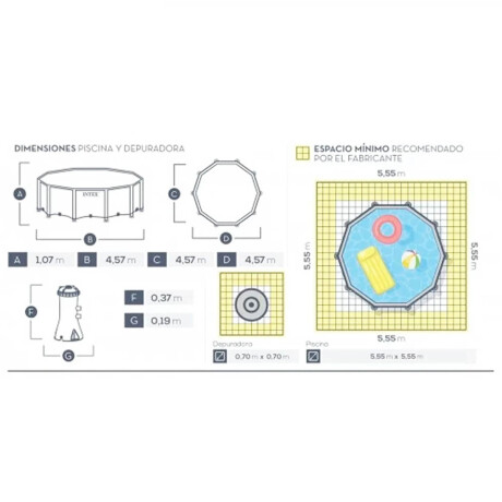 Piscina Intex Estructural 14614 L 457x107 + Bomba Inx026724