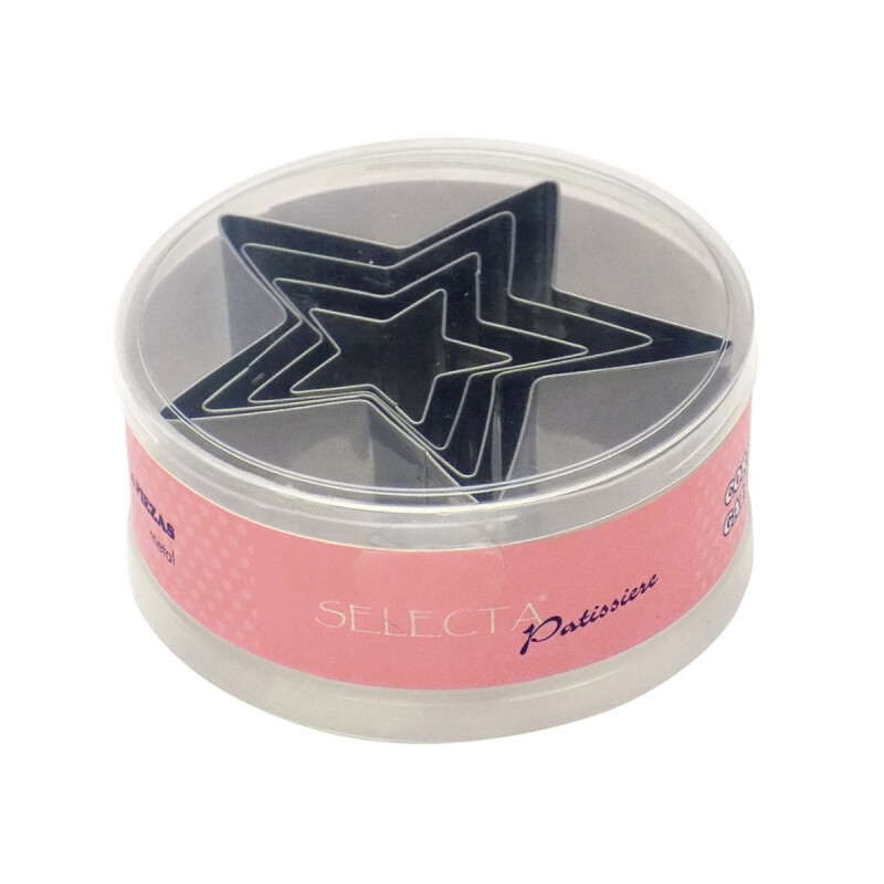 Set 4 moldes para galleta forma de estrella en metal INOX