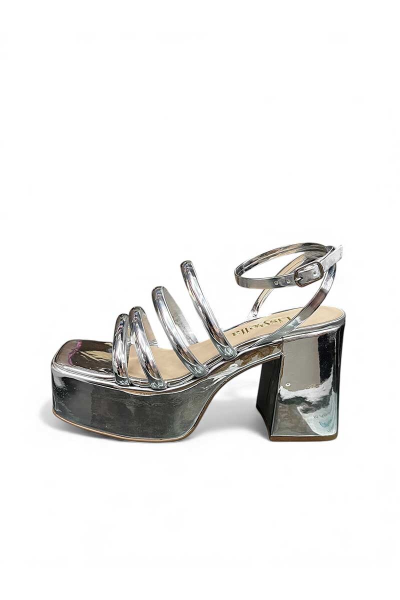 SANDALIA LISBELA PLATAFORMA Plateado