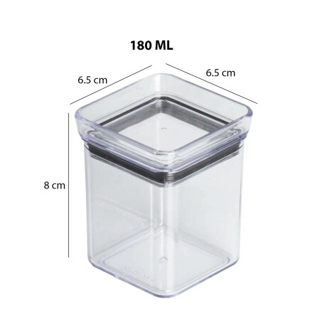Frasco Mini Pote Hermético Cuadrado y Apilable Lumini 180ml Transparente