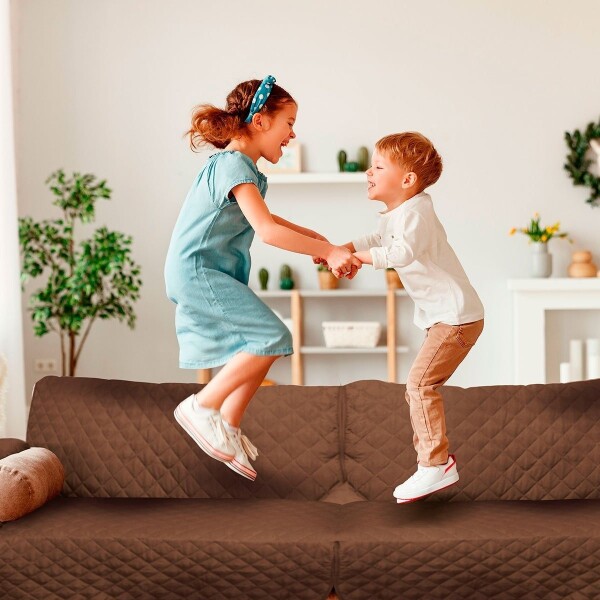 Cubre Sofá Sillón Protector Reversible 3 Cuerpos Cobertor Variante Color Marrón