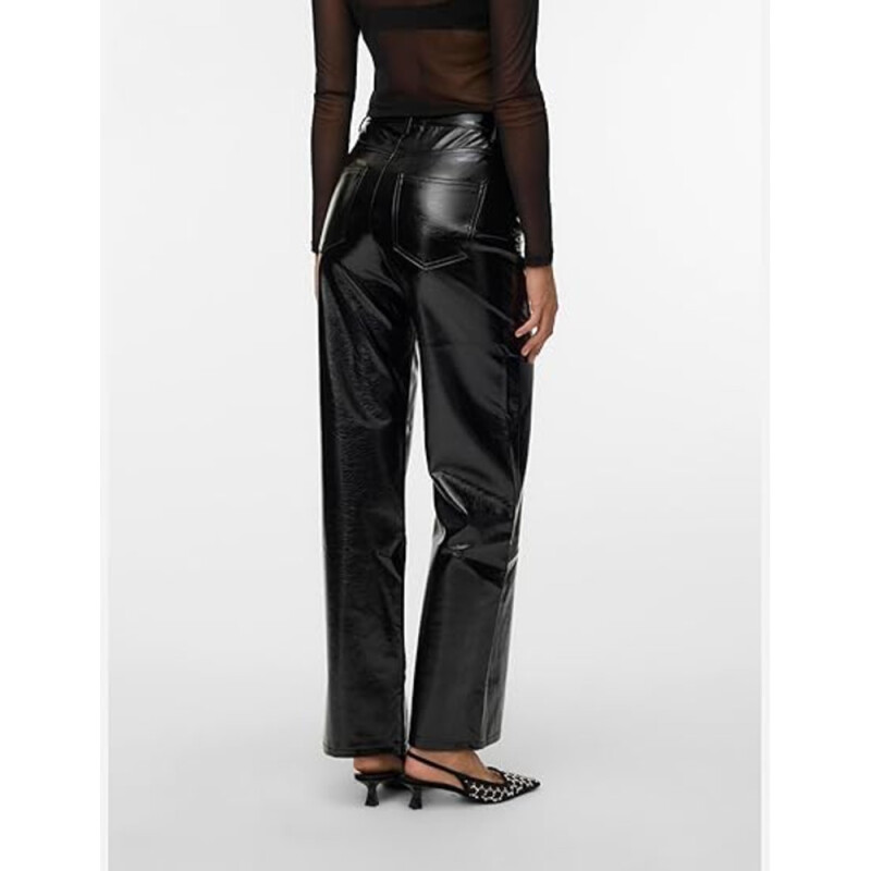 VMTESSA HR WIDE COLORED VINYL PANTS NOOS BLACK