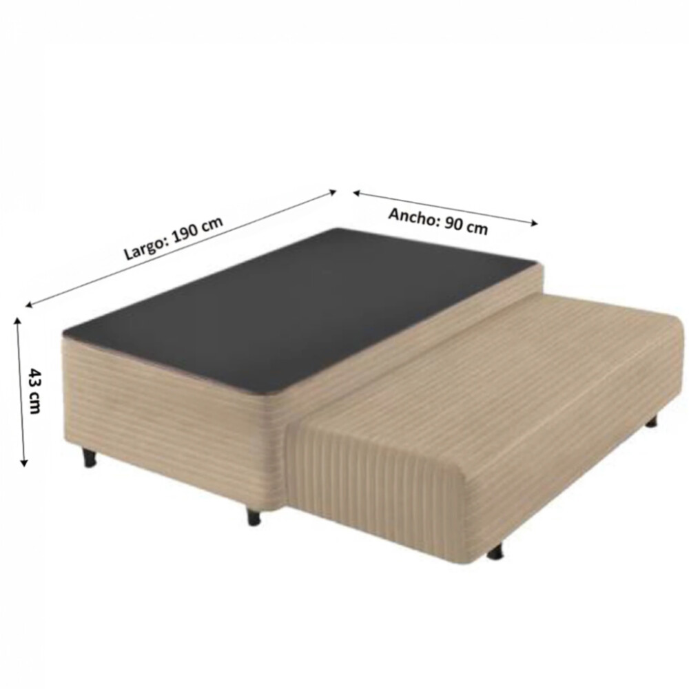 BOX - BASE - CAMA AUXILIAR - MARINERA 1 PLAZA BEIGE