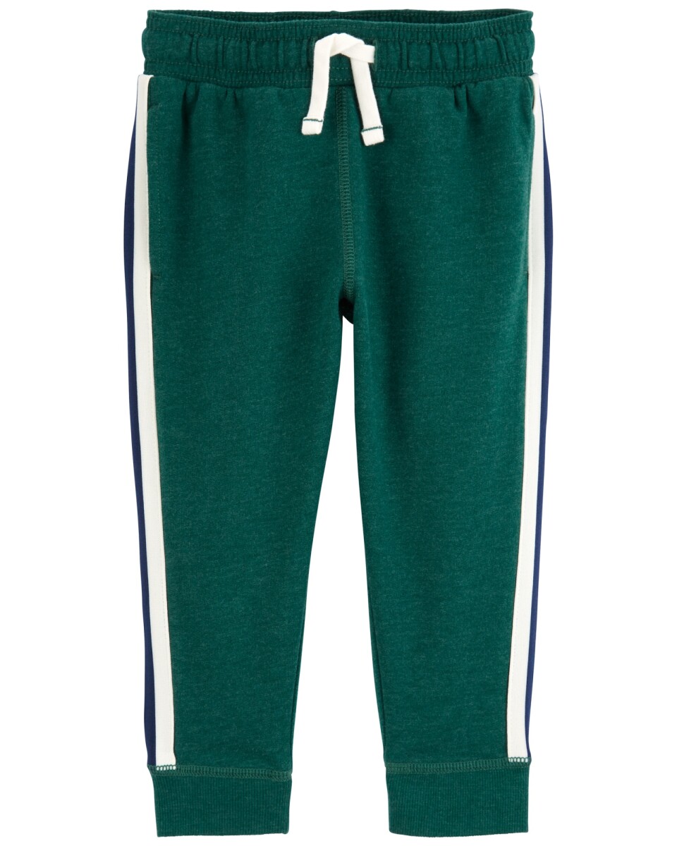 Pantalón de algodón, con franja lateral, verde 