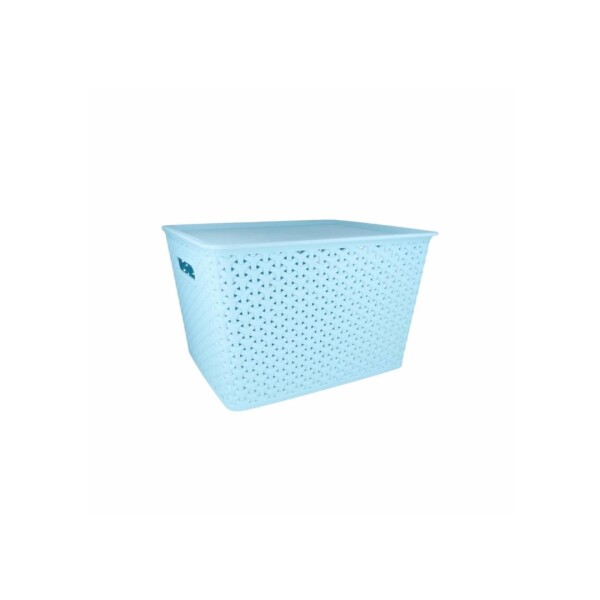 CAJA CESTO ORGANIZADOR SIMIL RATTAN 8LTS 28,5X19,5X14,5CM MULTICOLOR