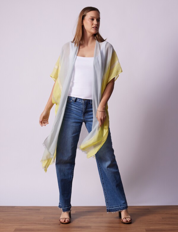 Kimono Lineas MULTI/CELESTE
