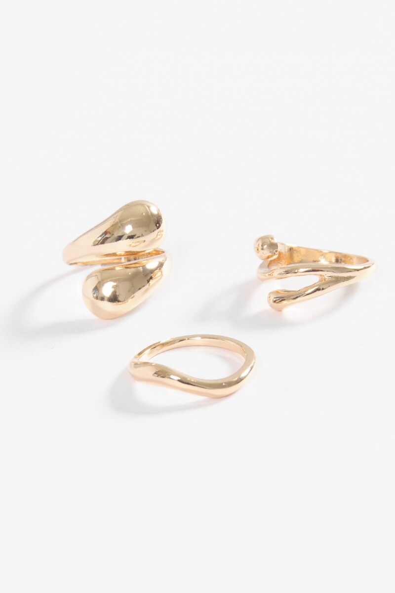 Set de anillos curvo dorado