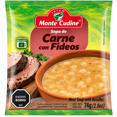 SOPA MONTE CUDINE CASERA 74G CARNE C/FIDEOS SOPA MONTE CUDINE CASERA 74G CARNE C/FIDEOS