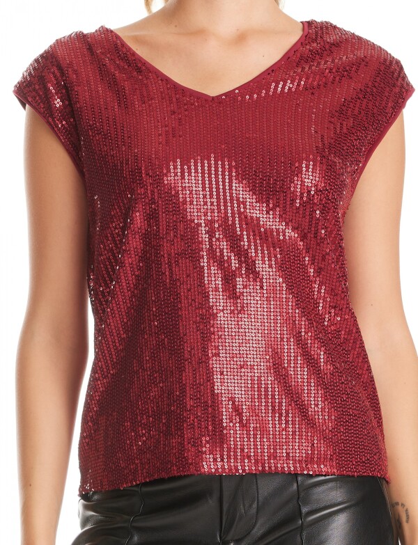 Blusa Lentejuelas BORDEAUX