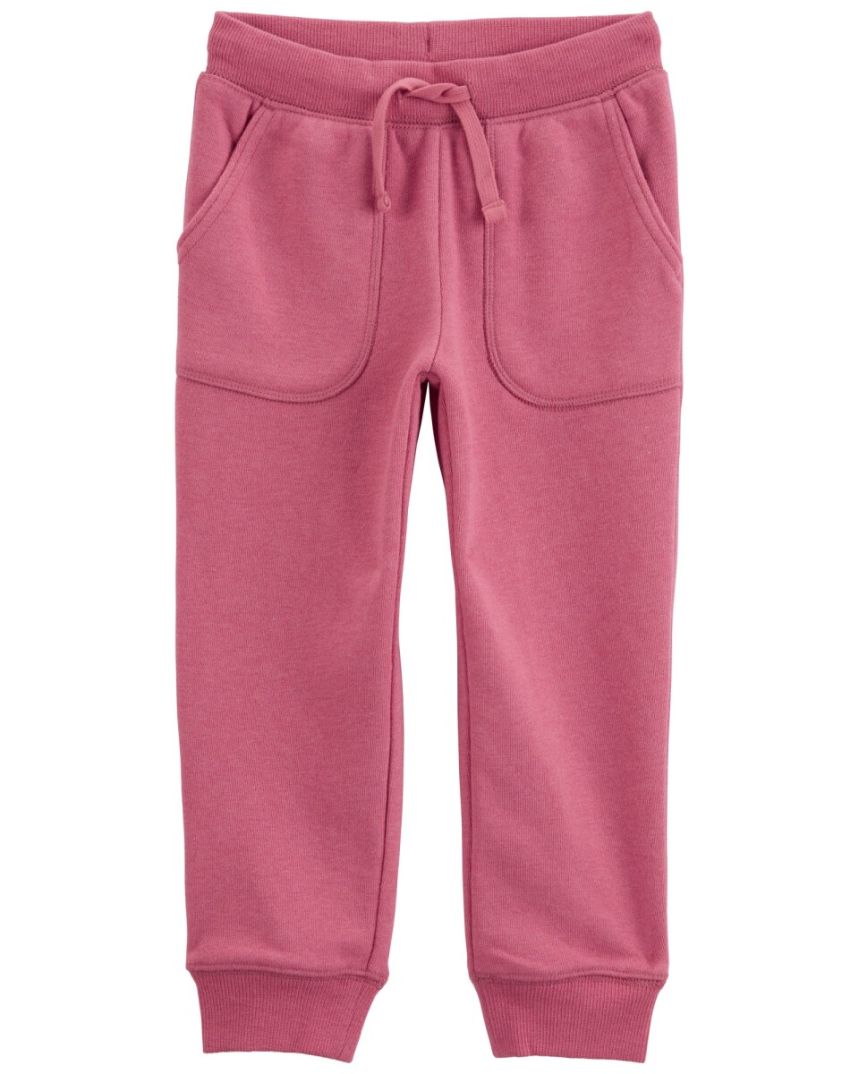 Pantalón de algodón con felpa, rosado 