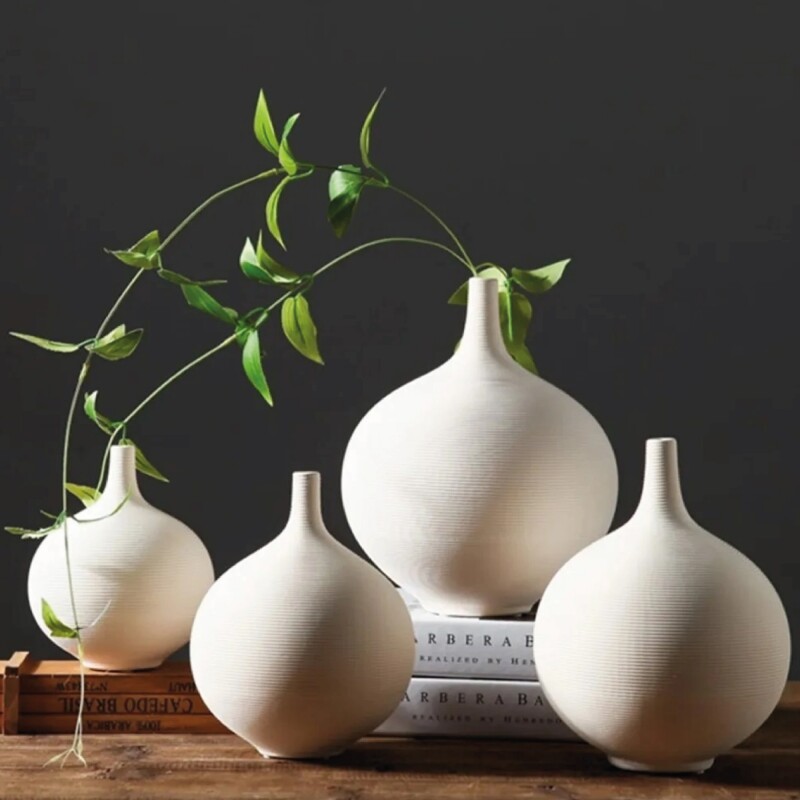 FLORERO CERAMICA D16x17CM BLANCO/NEGRO MATE FLORERO CERAMICA D16x17CM BLANCO/NEGRO MATE